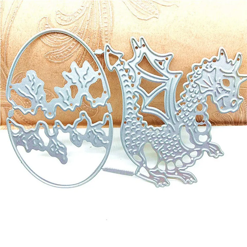 Металлические стальные тисненые штампы Dragon And Egg для скрапбукинга бумажные