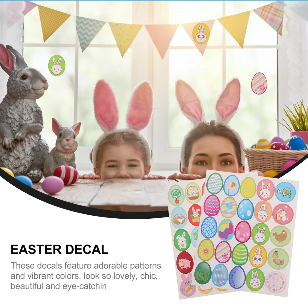 

12 Sheet Easter Cartoon Animal Pattern Sticker Decal Festival Decoration