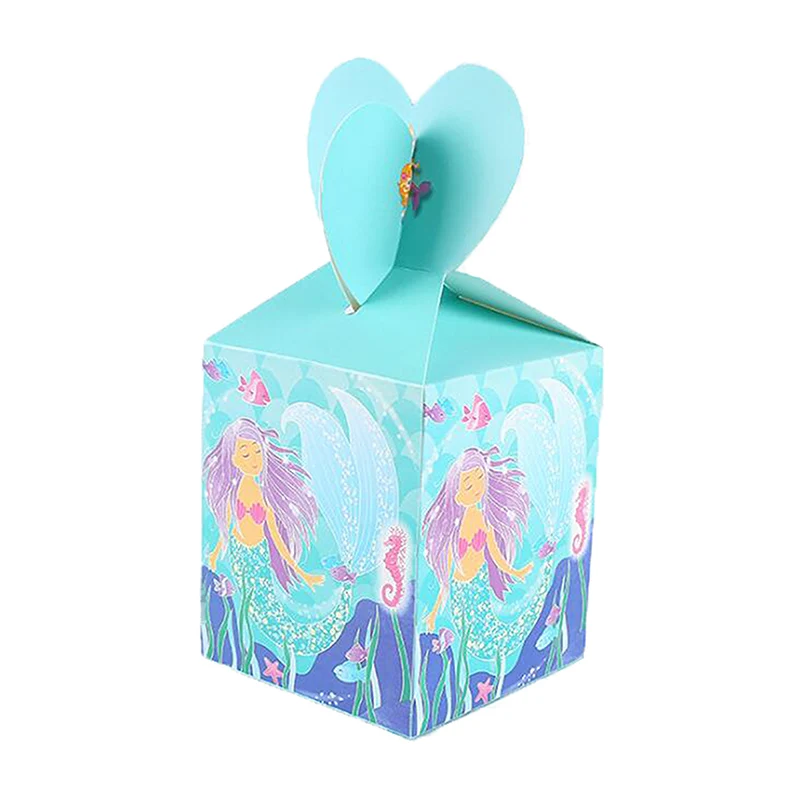 candy box 6pcs Тема русалки вечерние бумажные Пригласительные открытки на свадьбу, день рождения, вечеринку, украшения для девочек, открытки на день рождения, вечерние принадлежности - Цвет: candy box 6pcs
