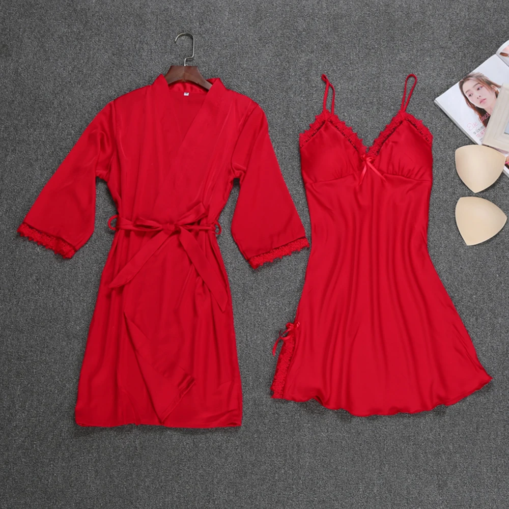 Женская пижама сексуальная ночная рубашка на подтяжках из двух частей Весенняя и