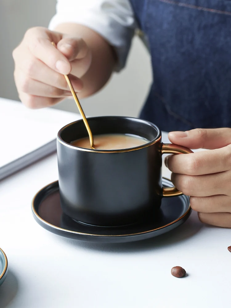 Набор винтажных керамических кофейных чашек фарфоровая офисная креативная