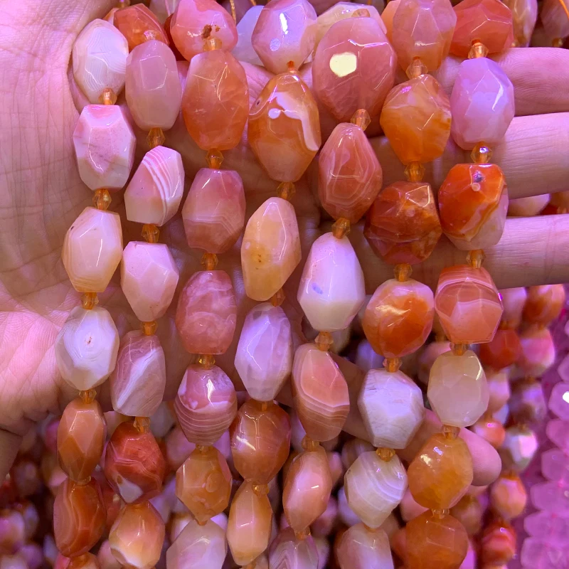 

Natural Red Botswana Agates Beads 15'' Faceted Olive DIY Loose Stone Beads For Jewelry Making Women Beads Bracelet Necklace Gift