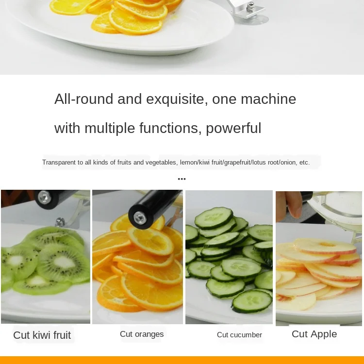 

Household Slicer Multi-Function Aluminum Alloy Hand-Cranking Fruit Potato Lemon Slicer