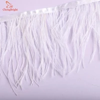 wholesale 10yards 10 15cm white ostrich feather ribbon ostrich feathers trim fringe clothing decoration plume trim diy