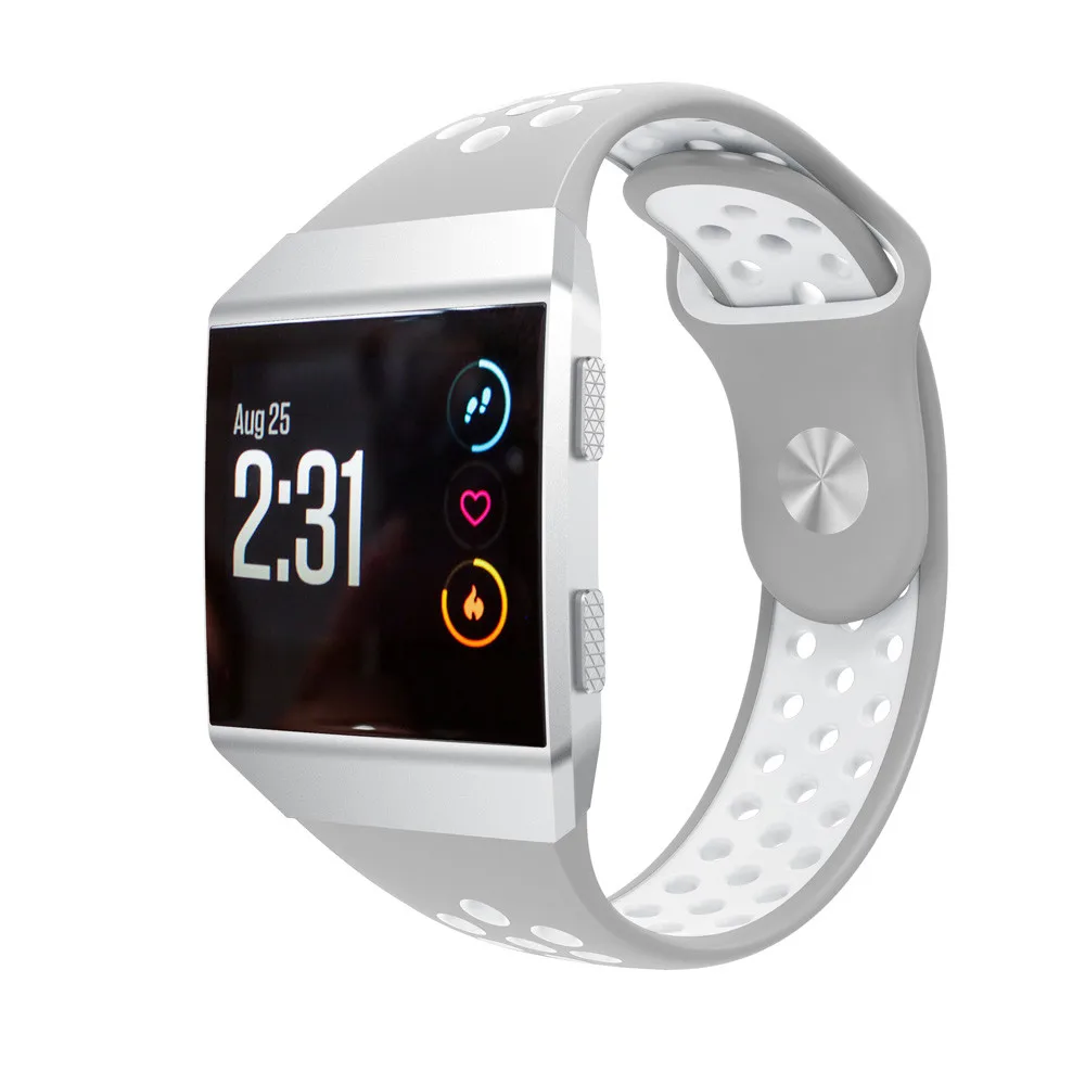 Apple Watch Band модный двухцветный спортивный силиконовый браслет ремешок для Fitbit Ionic длина ремешка 225 мм ремень для часов
