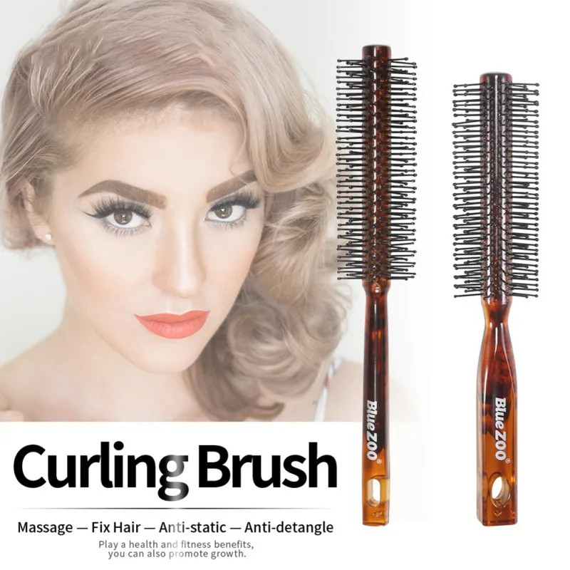 

Wholesale Anti-fork Anti-static Hair Brush Massage Comb Styling Tools Easy to Use Amber Curling Comb