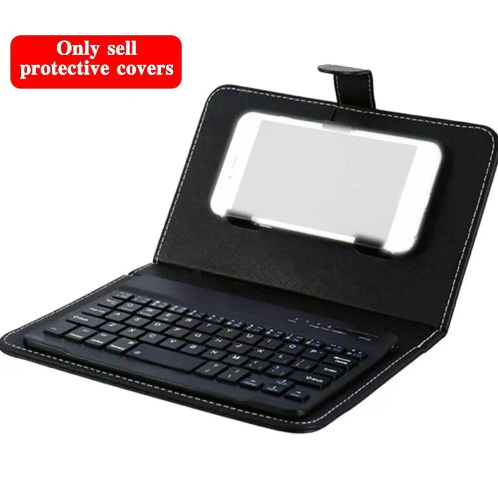 

Mobile Phone Wireless Bluetooth Keyboard Portable PU Leather Keyboard Case Built-in Stand Suitable For IPhone/Android