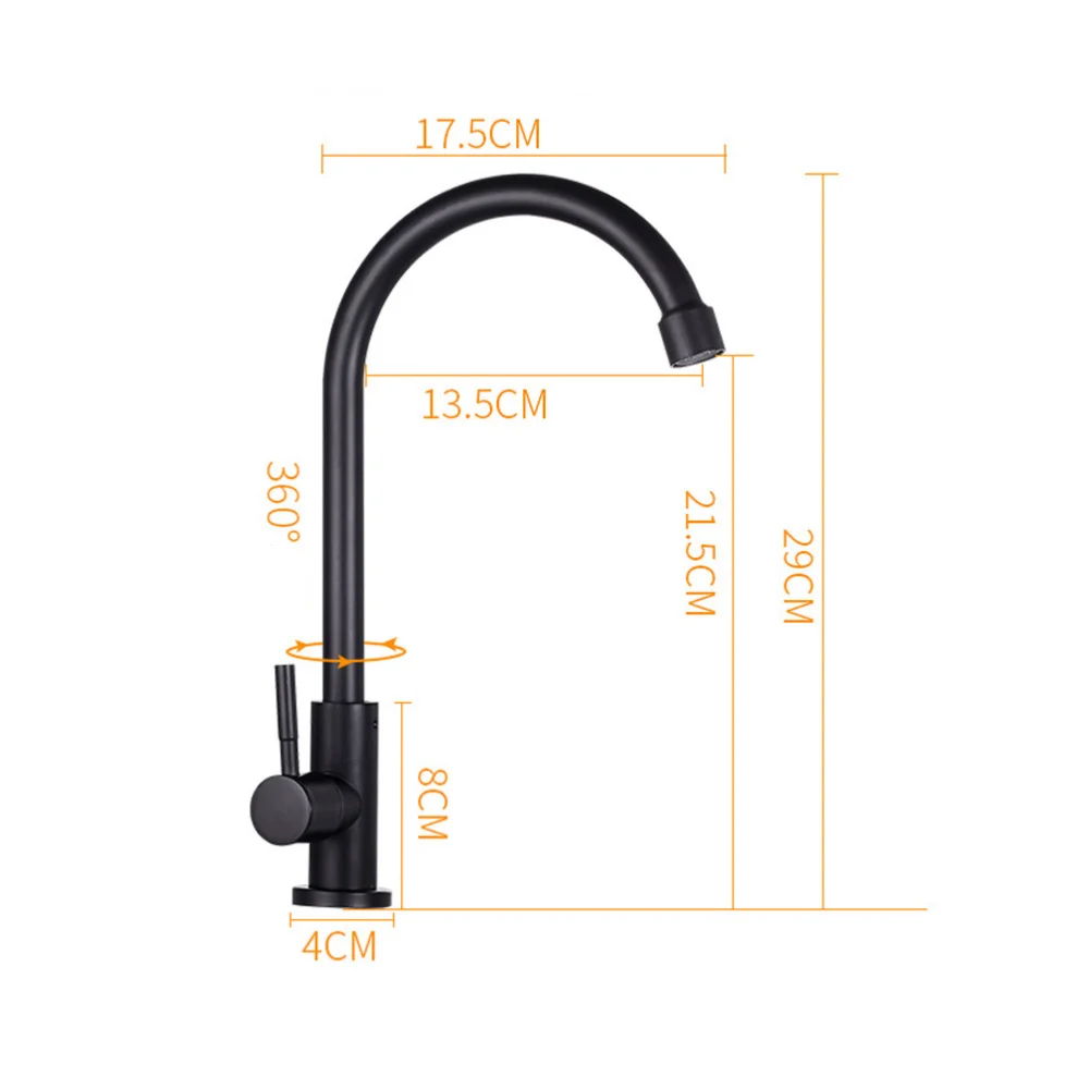 

Kitchen Single Outlet Faucet Bathroom Rotatable Cold Water Faucet