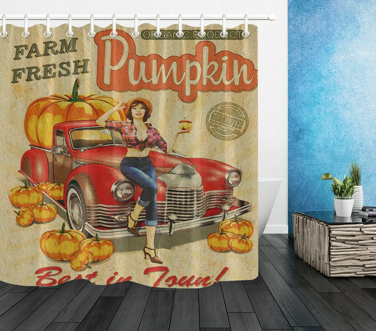 Классическая Автомобильная Водонепроницаемая занавеска для душа на крючках с