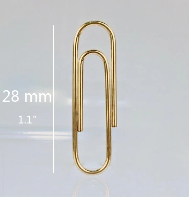 Стандартные золотистые металлические зажимы для бумаги 28 мм офисные