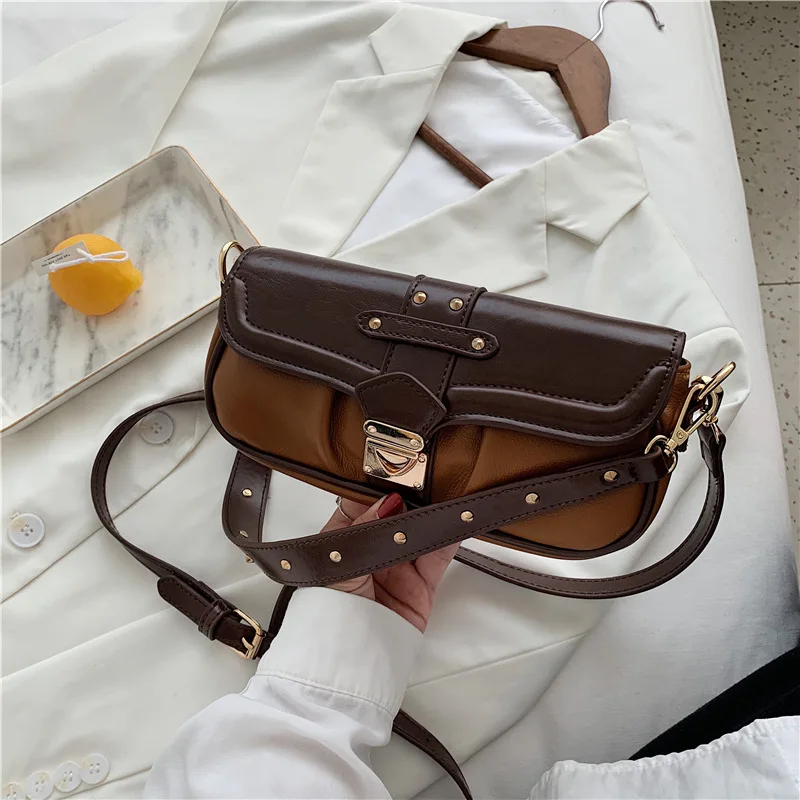 

Luxury armpit bag high-end ladies hand bag 2020 new fashion retro college style baguette high-quality one-shoulder messenger bag