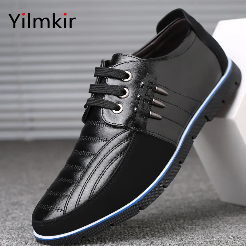 

All Match Formal Wear Business Men's Flat Shoes Fashion Popular Classic Simple Male Leather Shoe Casual Travel Non Slip Sneakers