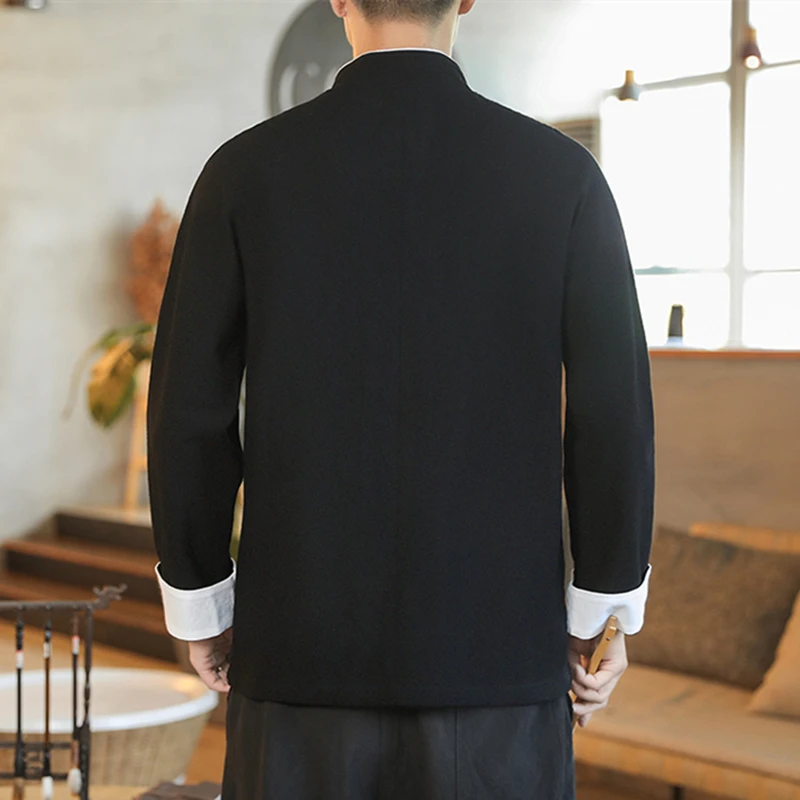 Рубашка с китайским драконом ханьфу ретро костюм Тан вышивкой китайский