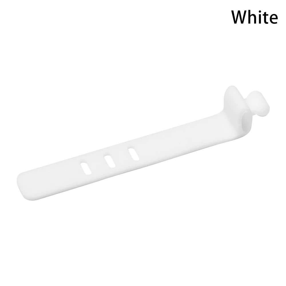 white 10 шт. силиконовые наушники устройства для сматывания шнуров мягкие USB провода Кабельные стяжки держатель для хранения Органайзер зажимы для гарнитуры - Цвет: white