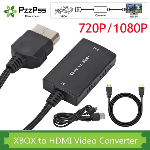Видеоконвертер PzzPss HD 1080P / 720P с XBOX на HDMI-совместимый адаптер с кабелями HDMI подходит для моделей оригинальных консолей