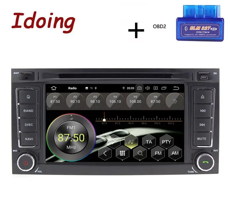 Standard with OBD Idoing " 2Din автомобильный Android 9,0 радио плеер для Volkswagen Touar PX5 4 Гб+ 64 Гб Восьмиядерный ips DSP gps навигация Мультимедиа 2 din - Цвет: Standard with OBD