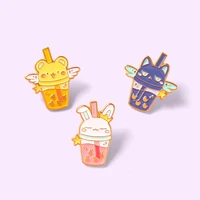 japan anime enamel pin snow rabbit black cat cerberus magic card animation brooch lapel badge cartoon pin jewelry gift wholesale