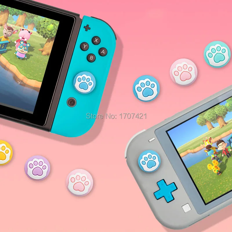 4 шт. силиконовые аналоговые ручки для большого пальца Joy Con колпачки с