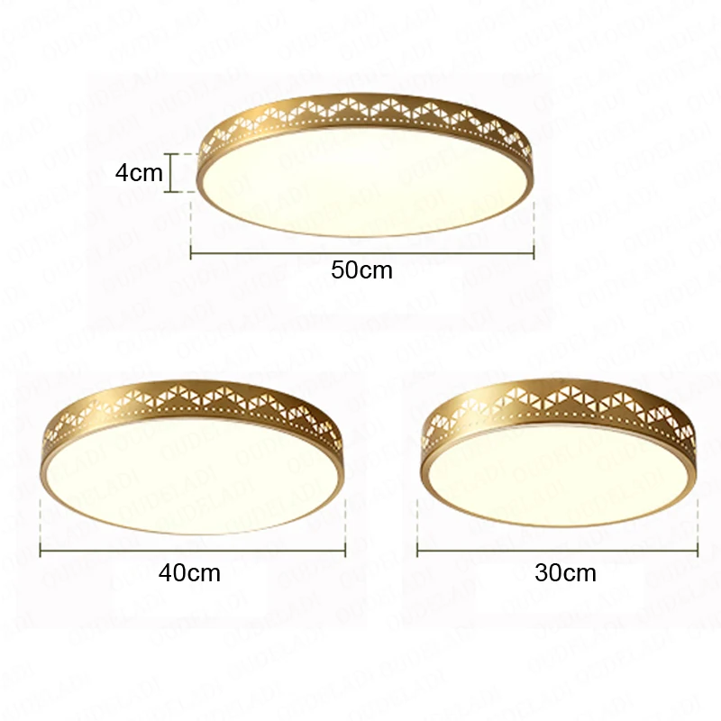

Modern Copper LED Ceiling Lights Fixtures Kitchen Hallway Balcony Round Acrylic Ceiling Lamps Plafonnier Lampara De Techo