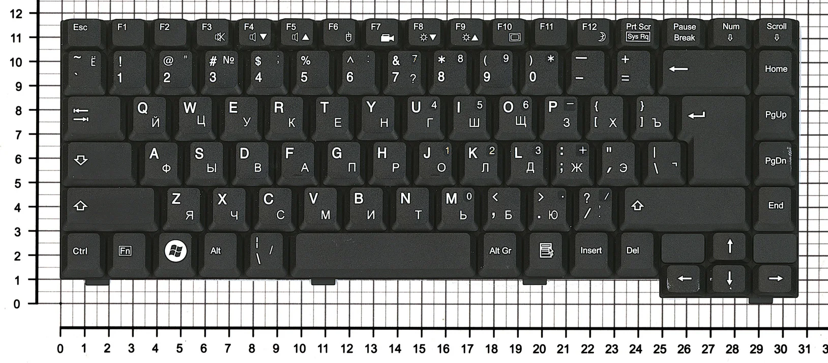 Клавиатура для Fujitsu Siemens Amilo Pi2550 Pi2540 Pi2530 Xi2428 Series Русская Чёрная p/n: V-0126BIAS1-US |