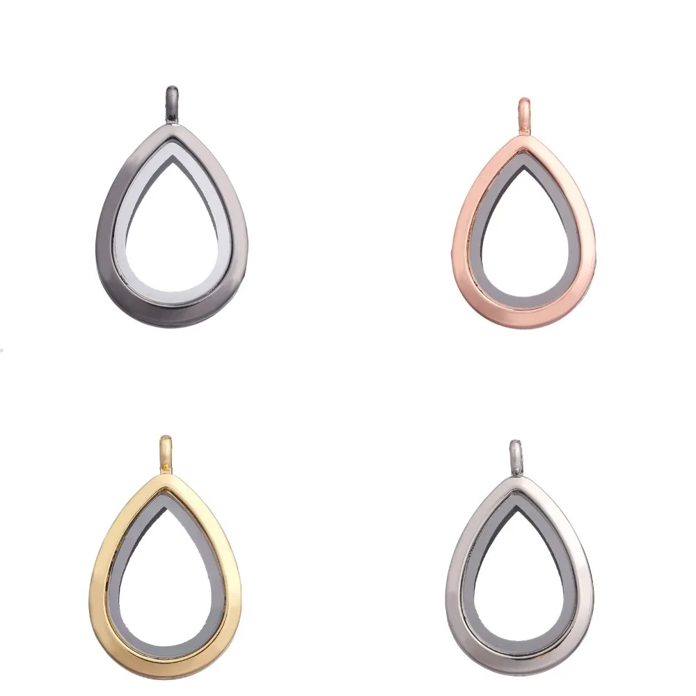 1 шт./лот Капля воды живая память Гладкий плавающий медальон каплевидный