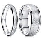 4 мм 8 мм обручальное кольцо из карбида вольфрама серебряного цвета полированное кольцо метеорита для мужчин и женщин пара ювелирных изделий предложение кольцо обязательства