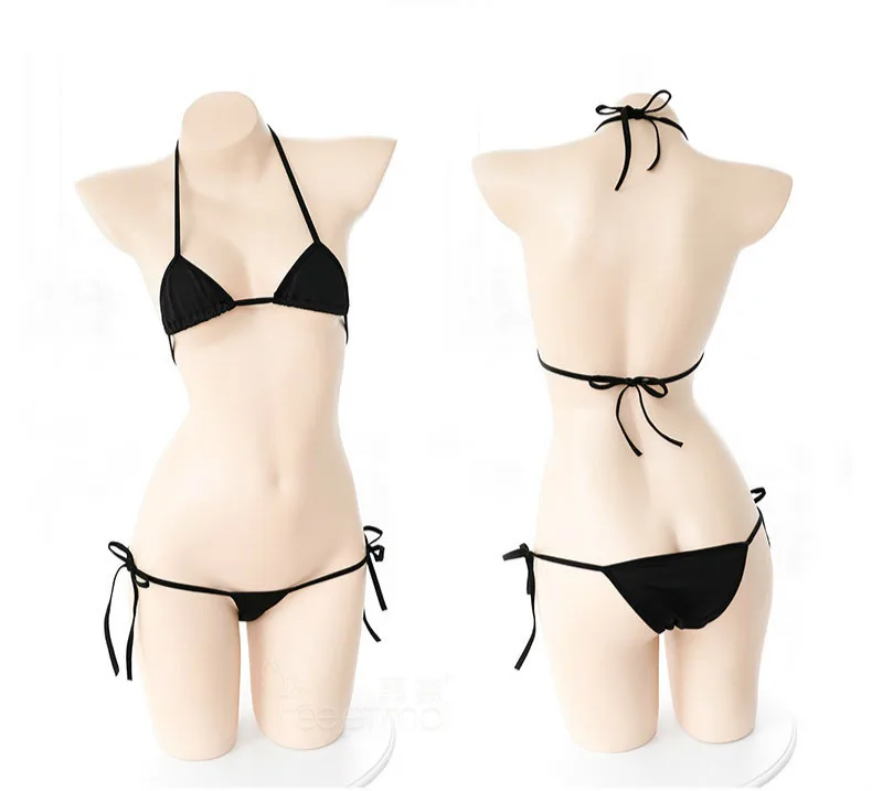 Женское японское нижнее белье Kawaii маскарадное с получашкой микро-бикини стринги