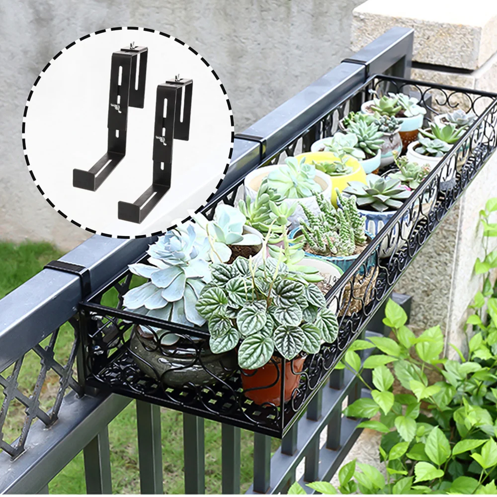 

4 Pieces Flower Pot Stand Flower Planter Holder Deck Mount Bracket Hanger
