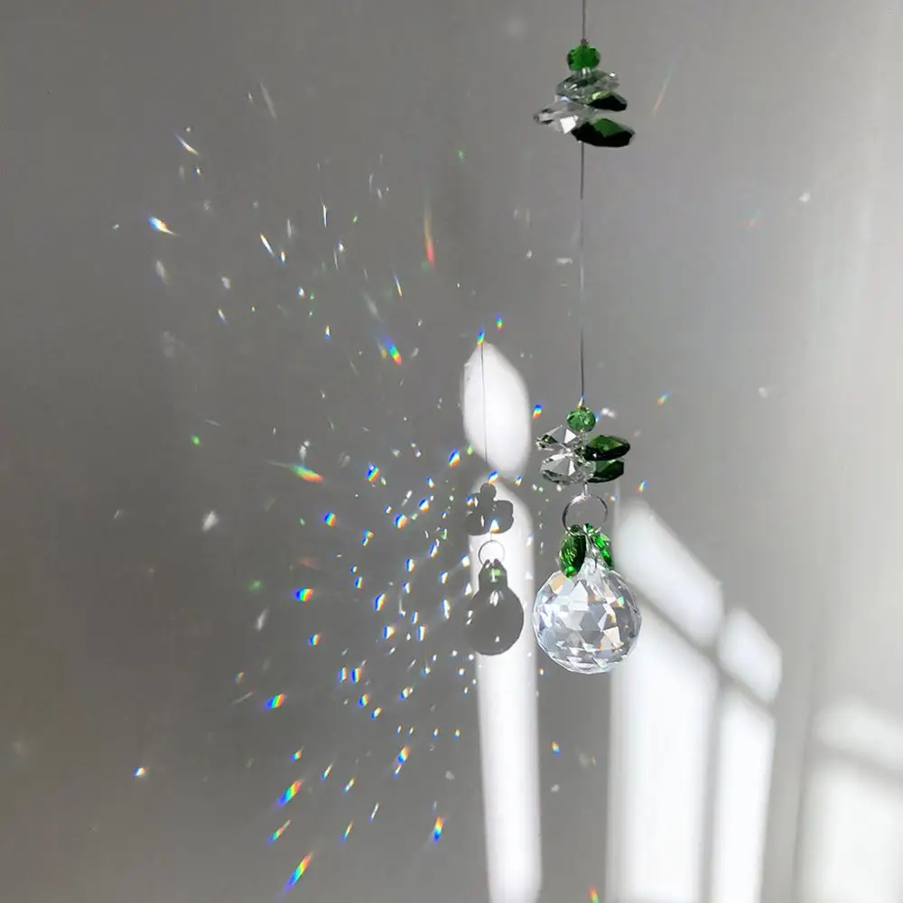 Зеленый Кристалл Suncatcher Радуга коллекция окно солнце Catcher Орнамент Ручной Работы подарок для семьи, рождественский подарок