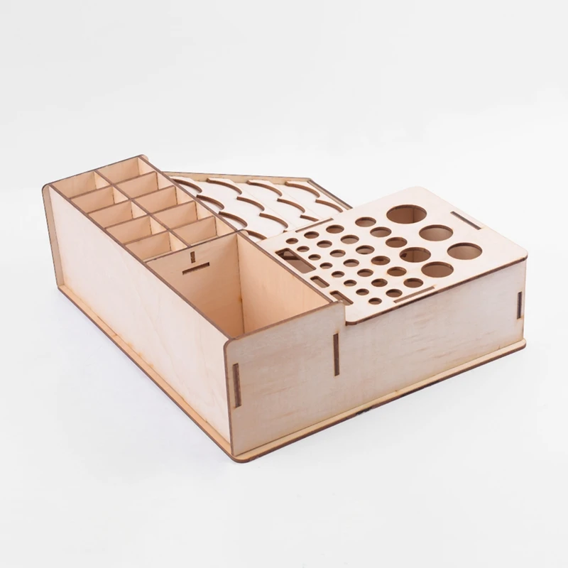 

Wooden Paints Bottles Rack Modular Stand Storage Rack DIY Art Painting Tools,Tattoo Paint Brushes Display Stand