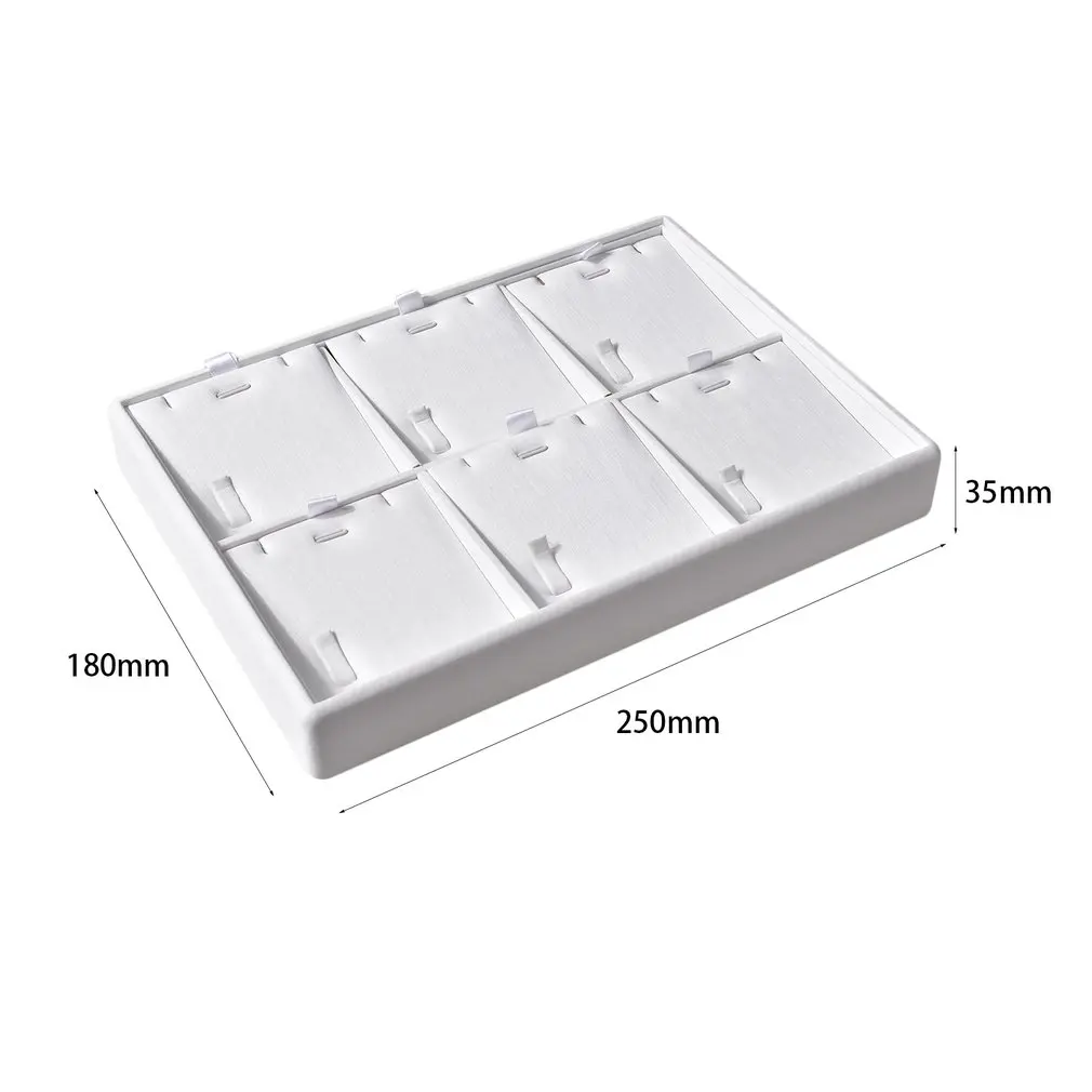 

Hot! 6 Grids Lattice Pendant Necklace Show Jewelry Packaging Display Show Pallets Leather Board Organizer Holder Case