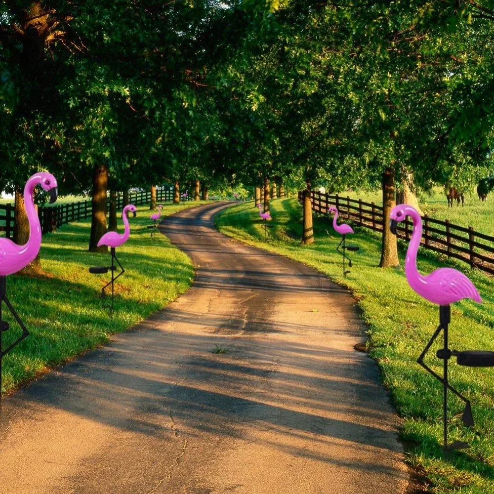 

Fashionable LED Solar Powered Flamingo Stake Light Lantern Landscape Pathway Decorative Outdoor Lawn Yard Lamp for Garden Patio