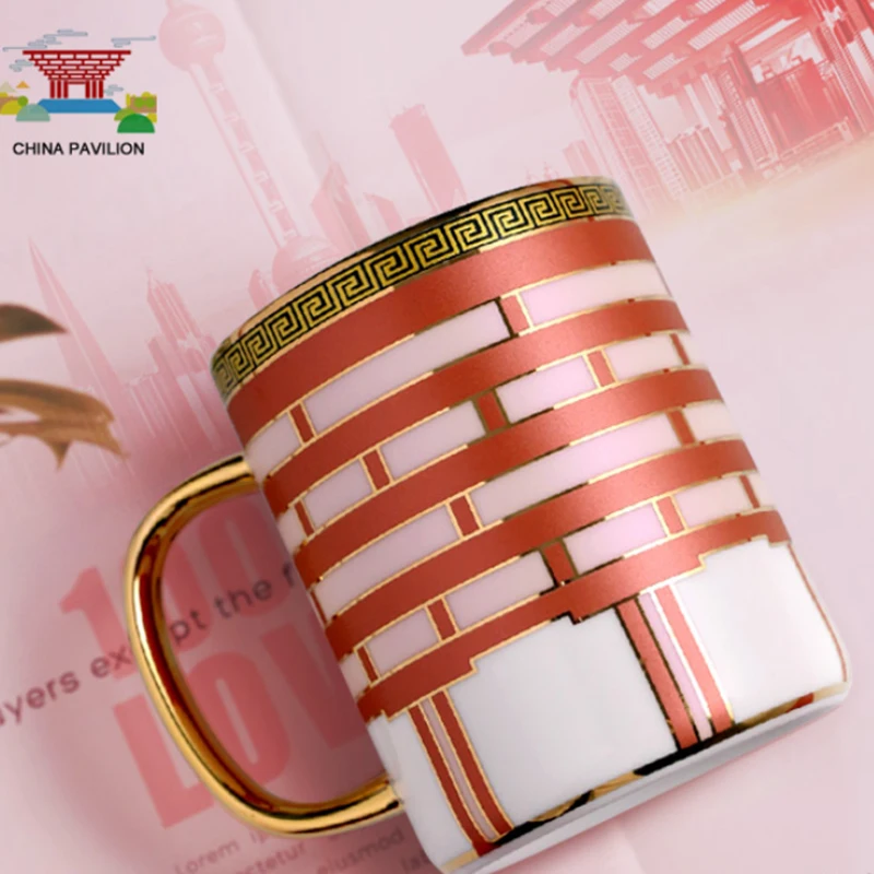 

350ml British Style Luxury Gold Stripes Bone China Coffee Mug Afternoon Water Tea Drink Cup with Gift Box