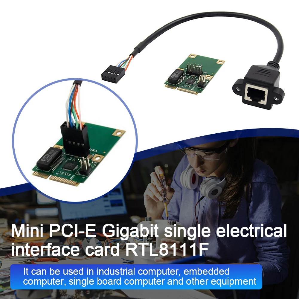 mini pcie lan server network card gigabit single electric port ethernet rj45 adapter card computer supplies accessories free global shipping