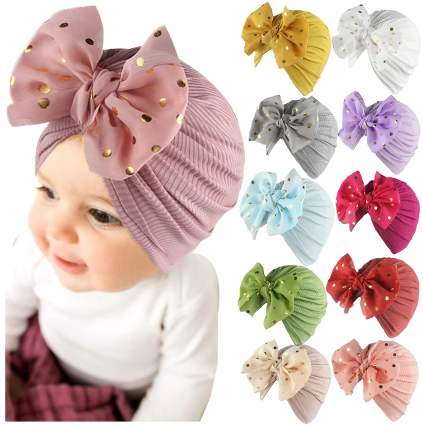 

Baby Headband Hat Bowknot Print Cotton Stretchy Turban Headband Infant Head Wrap Beanie Hat Girls Headwear Hair Accessories #F