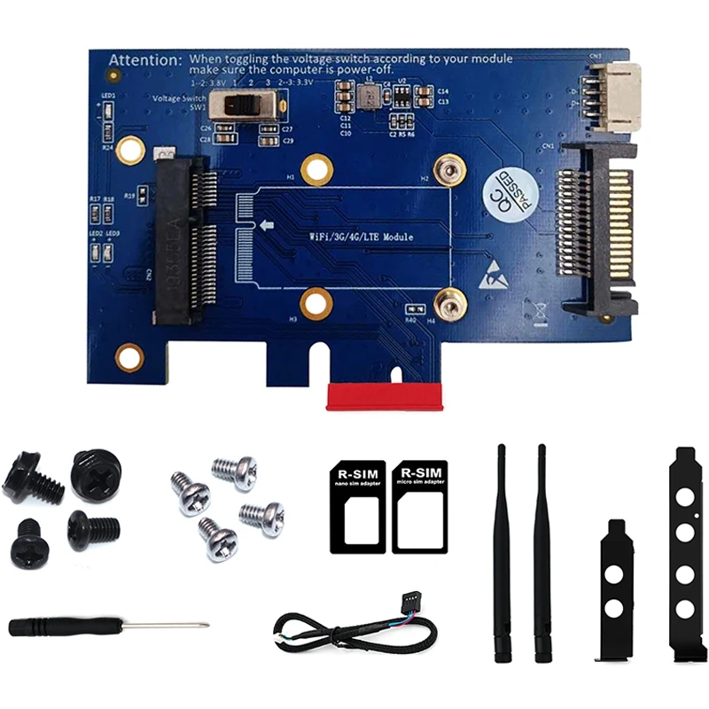Мини PCI-E беспроводная сетевая карта адаптер PCI Express для 1x с слотом sim-карты WiFi и