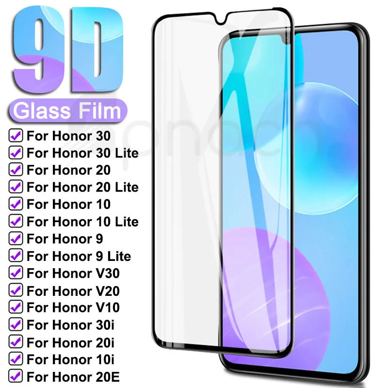 Защитное стекло 9D для Huawei Honor View 30 20 10 30i 20i 10i закаленное защитное 9 Lite стеклянная