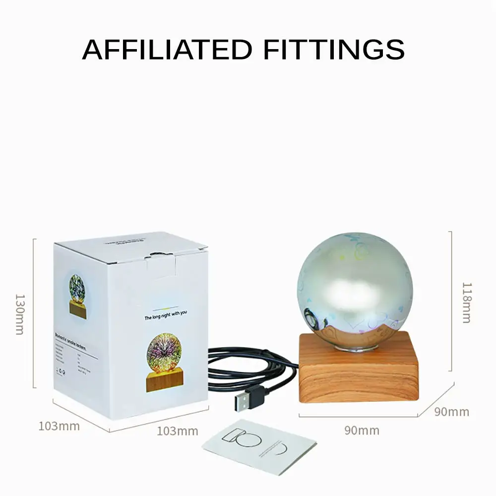 

LED Atmosphere Light Glass Ball Decoration USB Plug In Table Lamp Night Light Magic Indoor Living Room Bedroom Holiday Gift