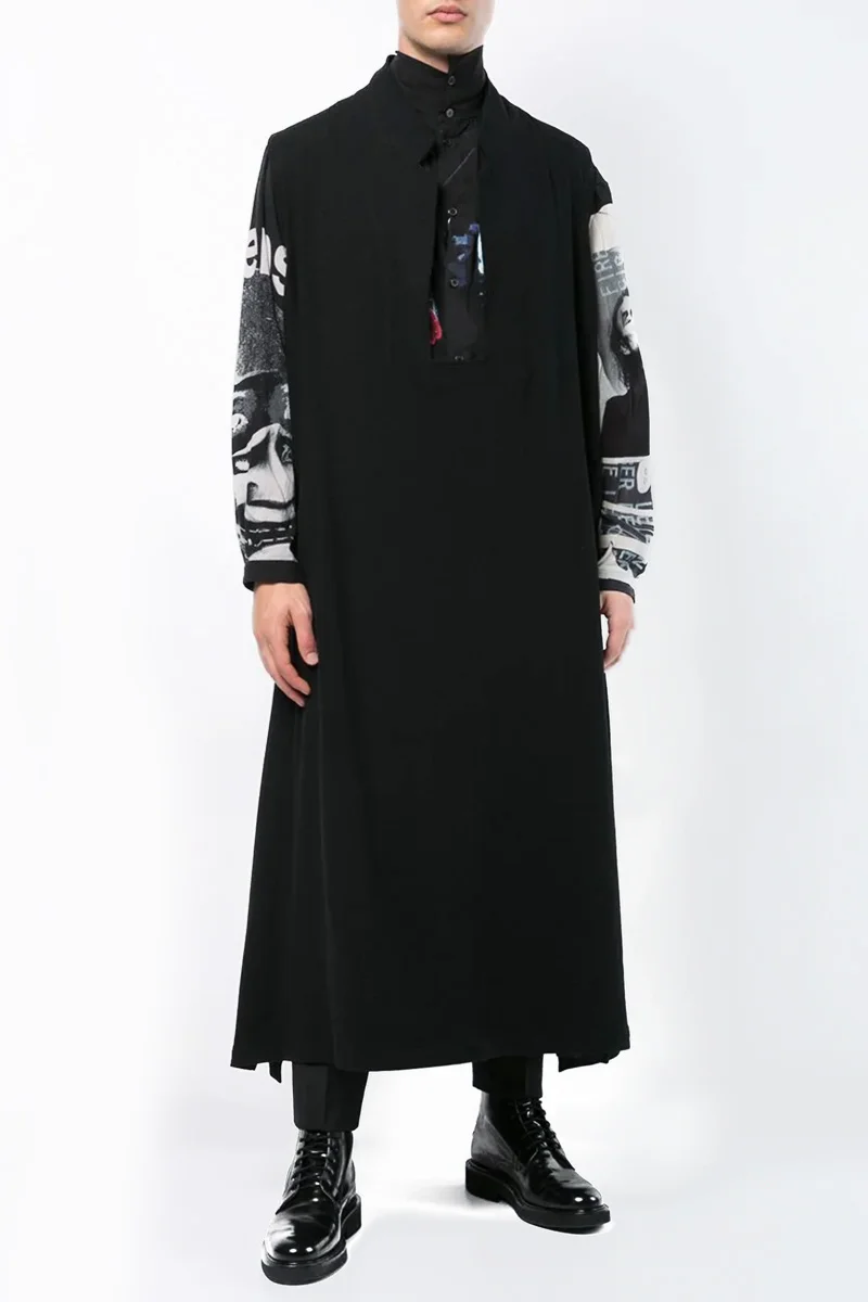 

Шерстяной жилет, подходящий ко всему, длинное кашемировое пальто без рукавов