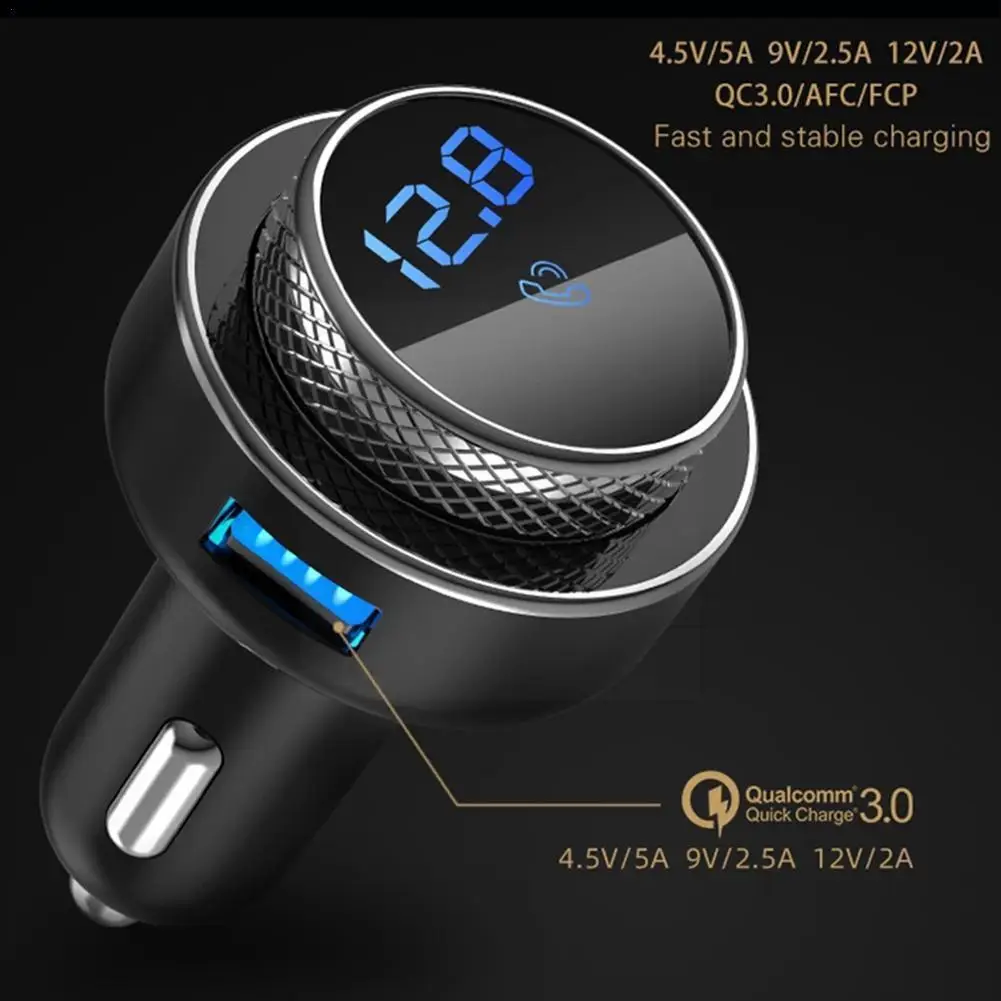 

Автомобильный FM-трансмиттер, mp3-плеер QC3.0, быстрое зарядное устройство для телефона TF U MP3, двойной модулятор, беспроводной USB-плеер B8J9
