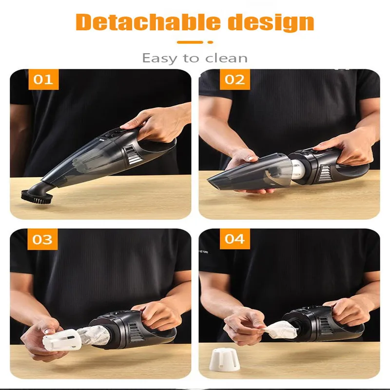 

2021NewWireless Car Vacuum Cleaner Handheld Mini Portable Cordless Cleaner for Home Car Super suction power for wet and dry