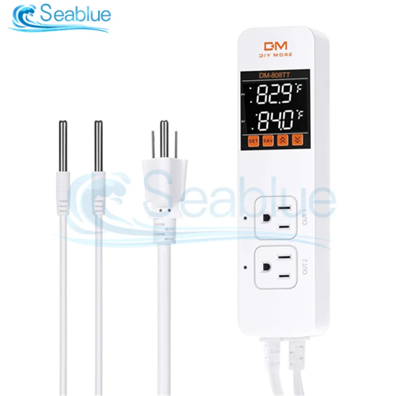 ac85 250v 10a dm 808tt dual temperature control socket temperature humidity controller meter intelligent electronic socket free global shipping