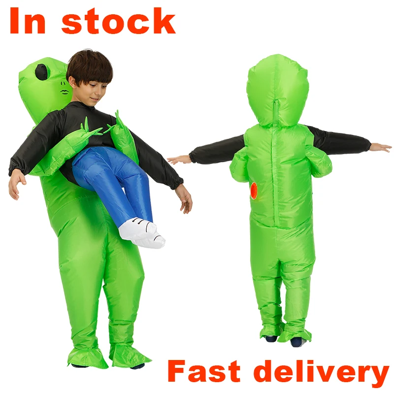 Новый надувной костюм инопланетянина зеленый инопланетянин для взрослых и детей