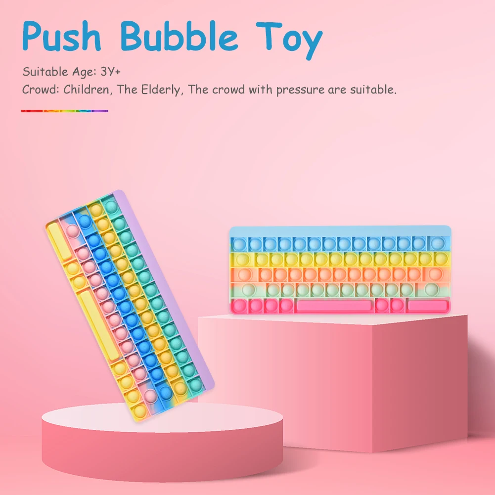 

Silicone Large Size Keyboard Push Bubble Autism Puzzle Reliver Stress Antistress Decompression Toy Adult Children Sensory Gifts
