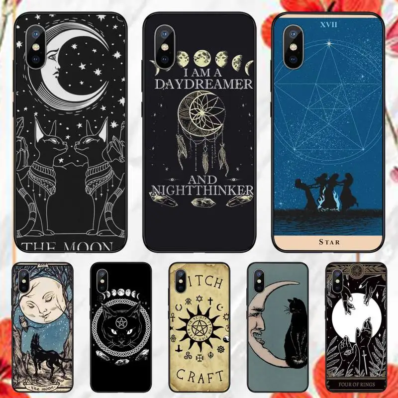 

Witches moon Tarot Mystery totem Phone Case for iPhone 11 12 13 pro XS MAX 8 7 6 6S Plus X 5S SE 2020 XR mini