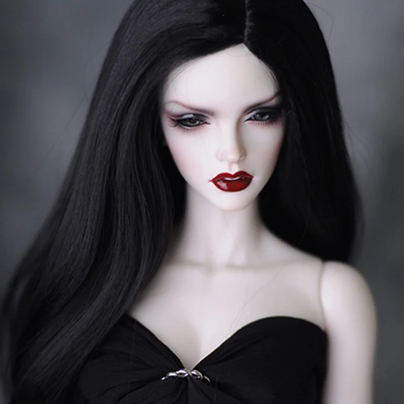1/3 8 9 &quotиз мохера Рождество модные Стиль черный BJD кукла парик волос для девочек