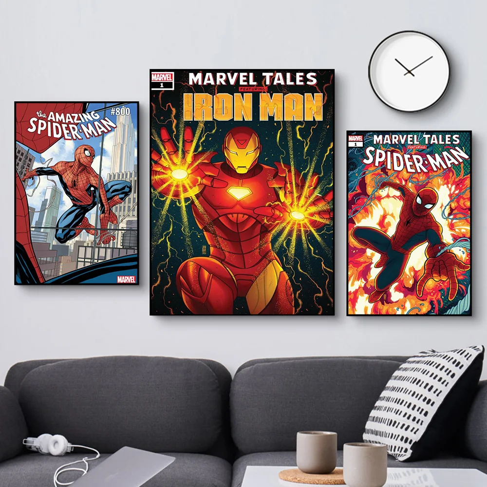 Картина на холсте с супергероями Мстители комиксы Marvel постеры капитаном Америка