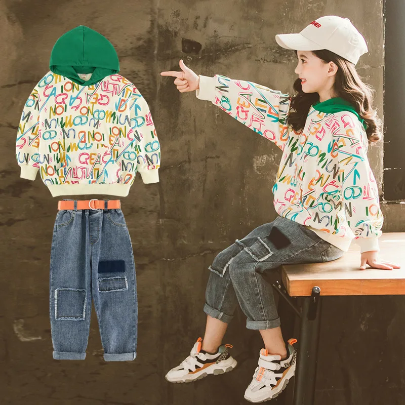 Весенне и осенняя одежда для девочек Новинка 2020 года корейский иностранный стиль