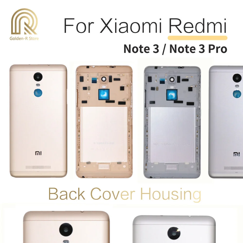 Чехол для Xiaomi Redmi Note 3 Pro Note 3, задняя крышка для батареи, Корпус задней двери с кнопками громкости питания, замена