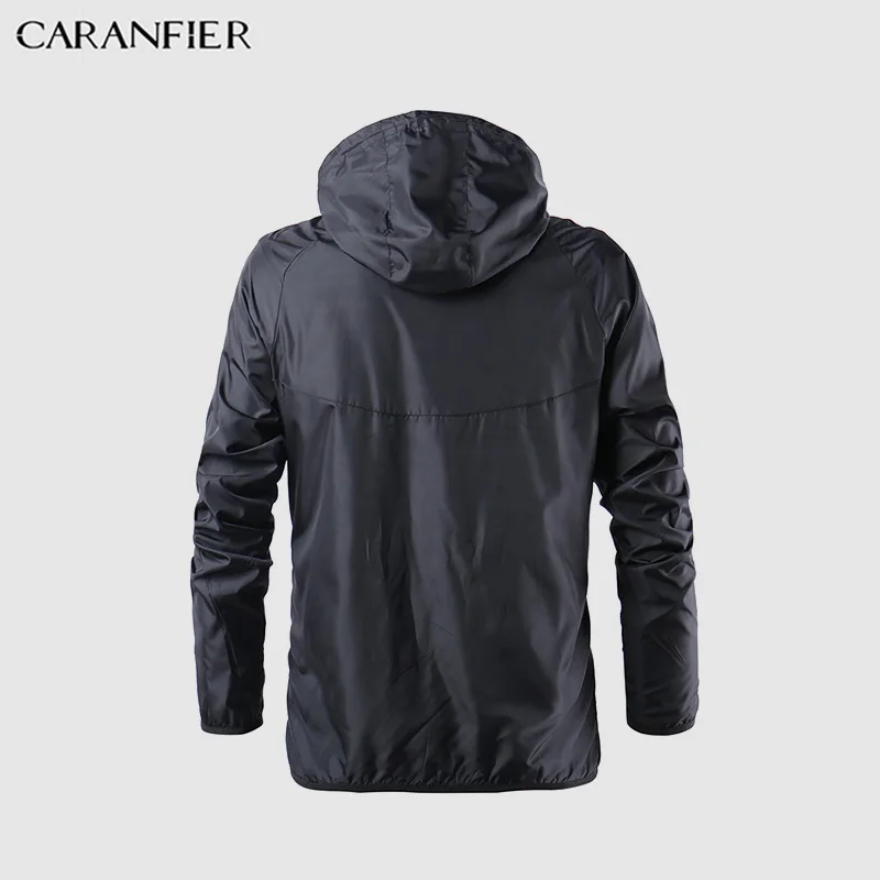 CARANFIER новая весенне-летняя Мужская модная верхняя одежда ветровка мужские тонкие куртки с капюшоном повседневное спортивное пальто большие размеры